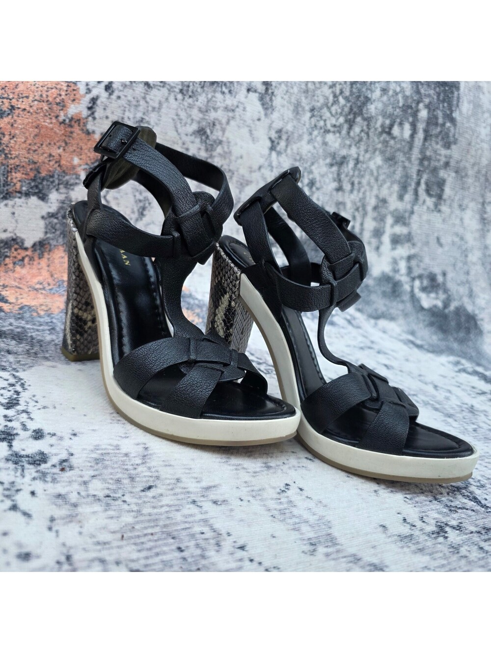 Cole Haan (ft. NikeAir sole) black strappy platform heels